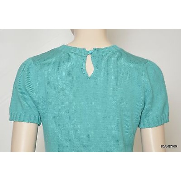 Nanette Lepore 'Juggler' Scoop Knit Sweater Top Jacket Pond Blue M Nwt $178 - Picture 6 of 7